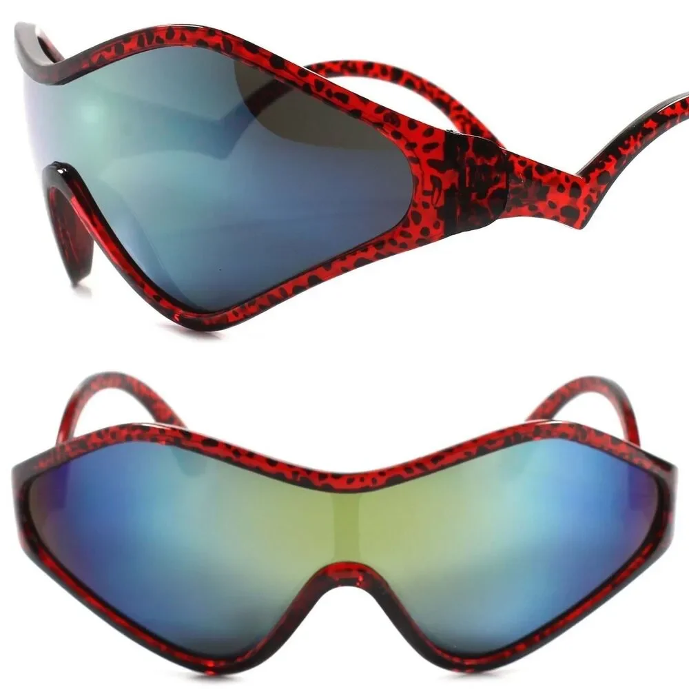 Costume Party Rave Funky Alien Cosplay Retro Futuristic Red & Green Sun Glasses